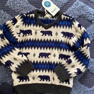 Size 5 Hatley sweater. New with tags. Brown, blues and green.